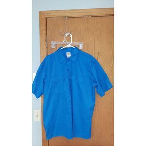 Dickies Men's Blue Oxford Button-Down Shirt Size XL Short Sleeve